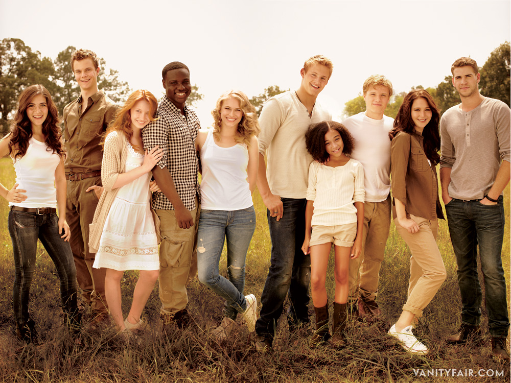 an article featuring the main Tributes cast for 39The Hunger Games 39 movie